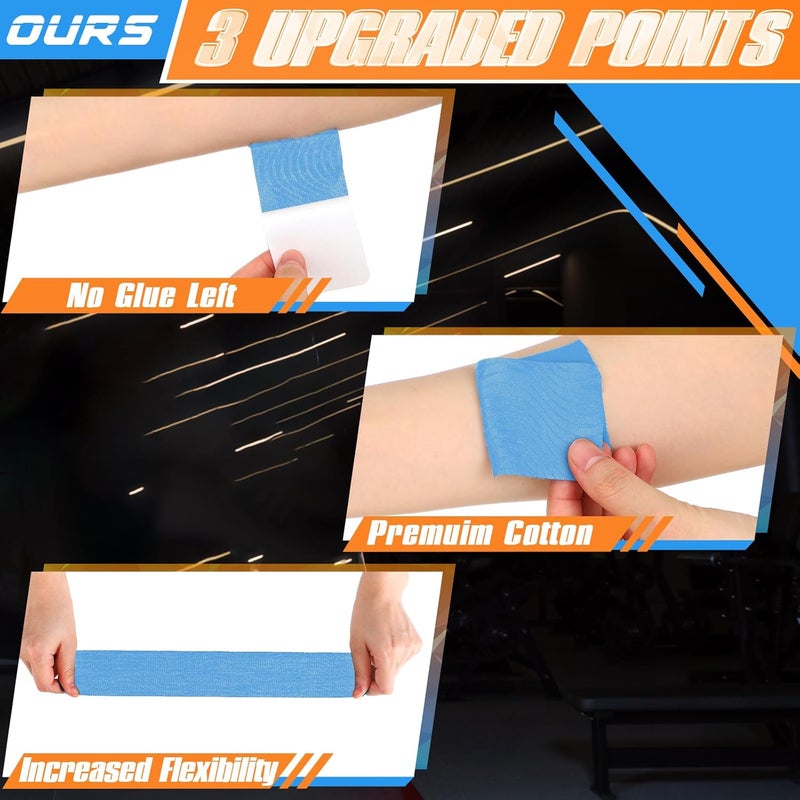 Anglechic 12 Count Kinesiology Tape for Shoulder Pain Relief Pre Cut Sports Waterproof Breathable Enhance Elastic Kinesiology Athletic Tape for Shoulder Support and Muscle Sports(Blue) - Image 4